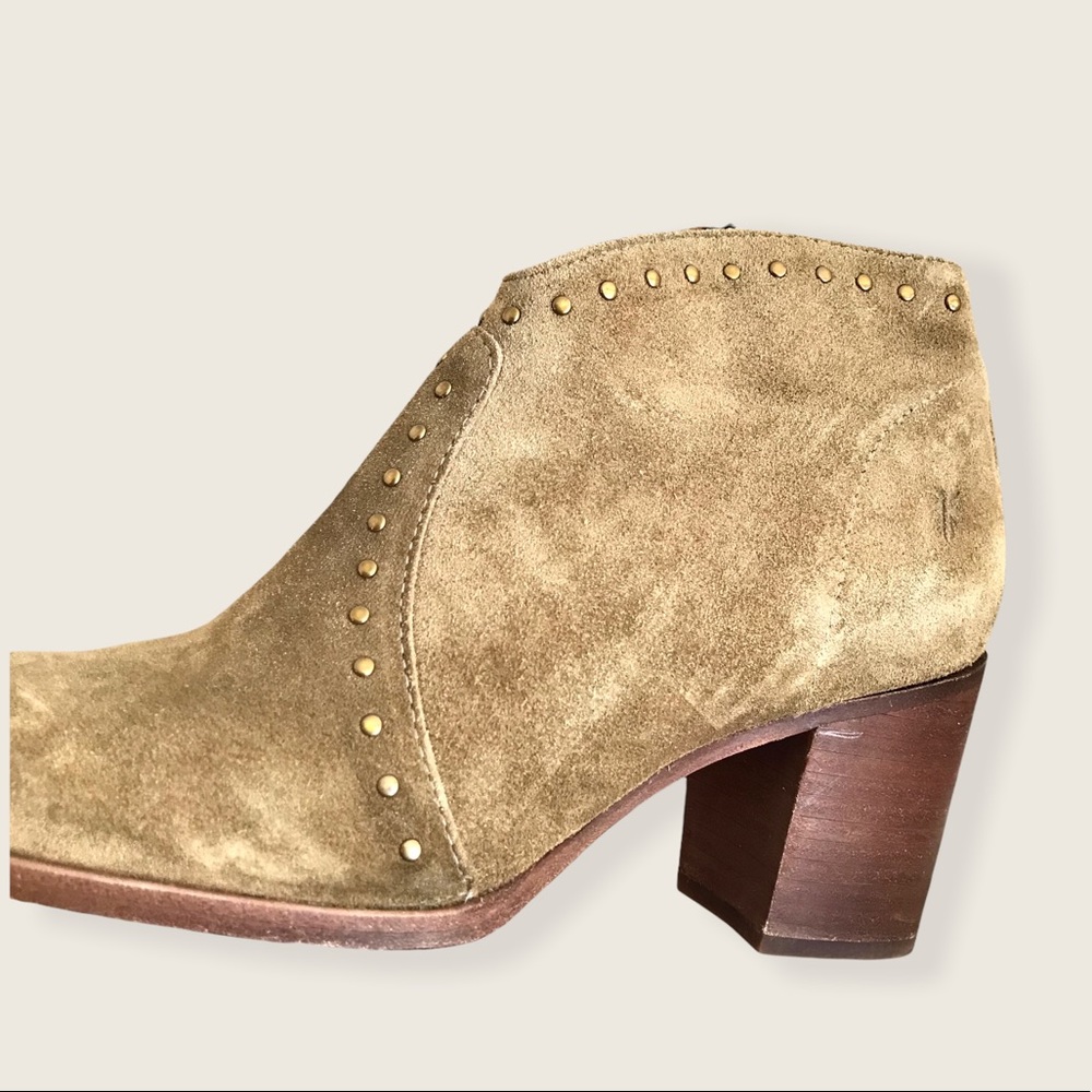 Frye Nora Stud Genuine Suede Zip Ankle Booties - Picture 9 of 15